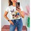Camiseta Calavera Flores Azules/Amarillas